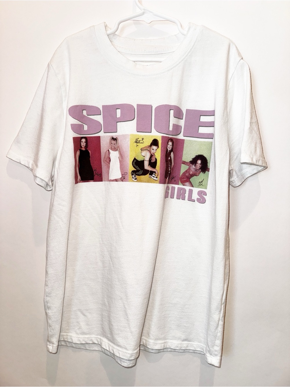 Abercrombie Kids Spice Girls Graphic Tee - White with Pink & Multicolor Graphics